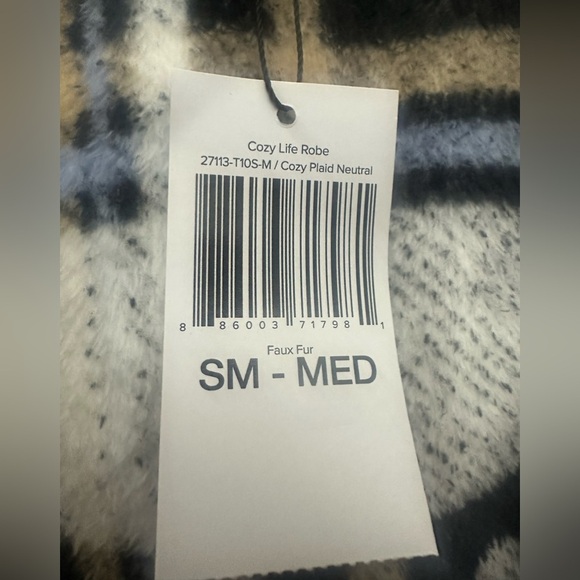 Vera Bradley Cozy Life Robe In Plaid Neutral Size Small / Medium Hooded NWT - Picture 5 of 6